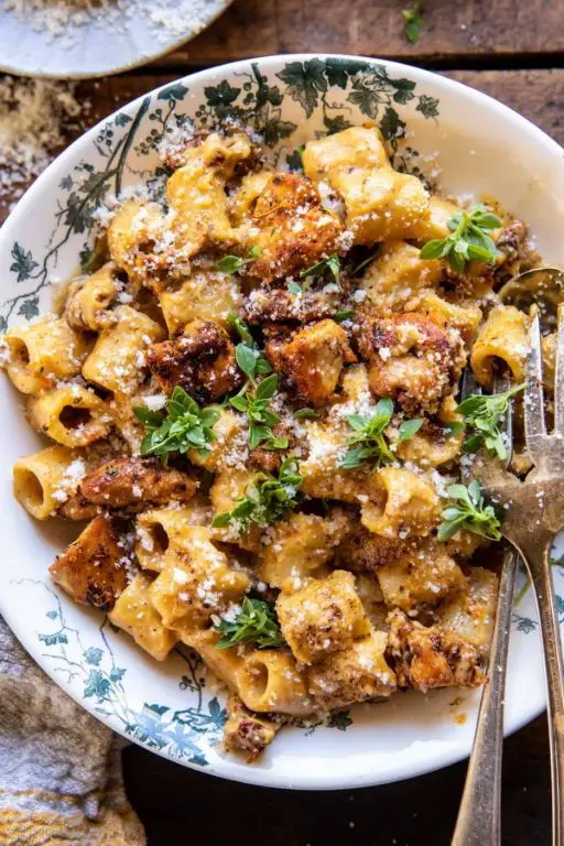 Creamy Butternut Squash and Chicken Pasta