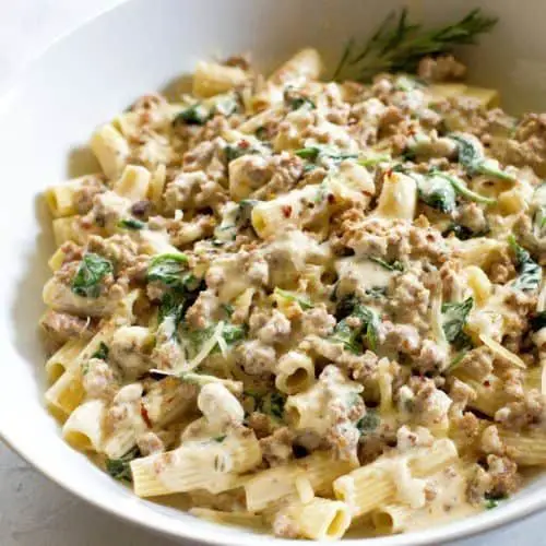 Creamy Sausage and Spinach Pasta