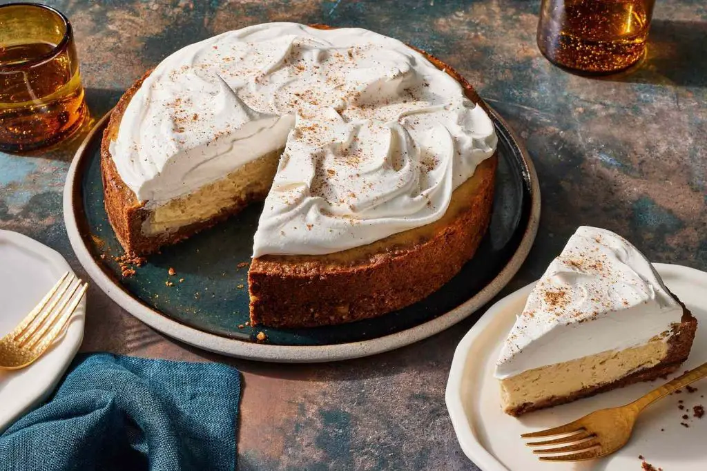 Eggnog Cheesecake with Nutmeg Topping