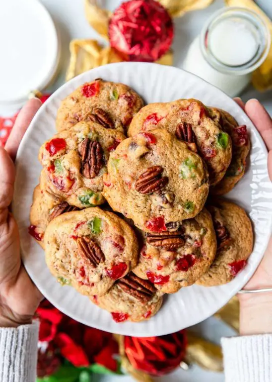 Festive Fruitcake Cookies with Cherries