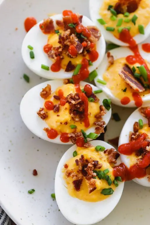 Fiery Sriracha Deviled Eggs