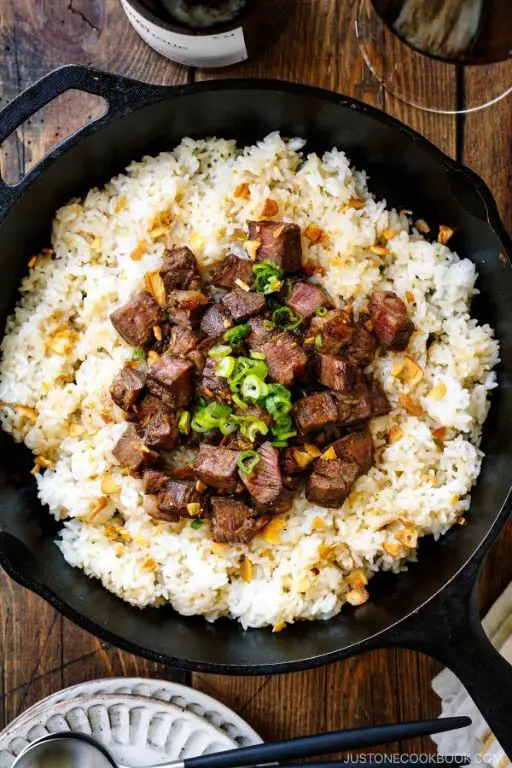 Garlic Butter Beef and Rice Skillet