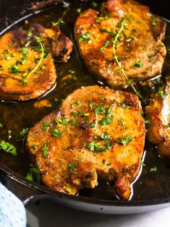 Garlic Herb Fried Pork Chops