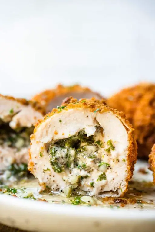 Garlic and Herb Chicken Kiev with Creamy Sauce