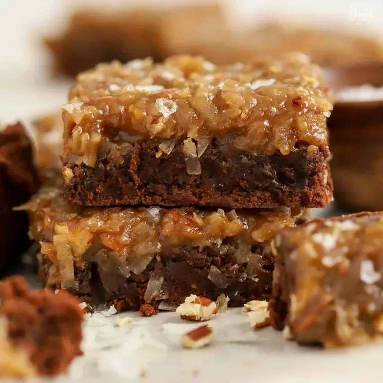 German Chocolate Brownies with Coconut Pecan Topping
