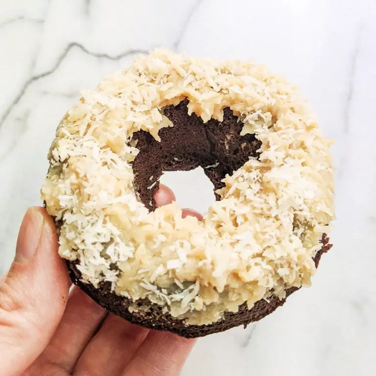 German Chocolate Cake Donuts with Coconut Glaze