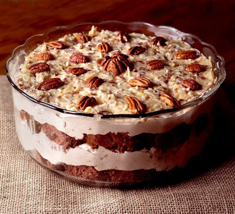 German Chocolate Cake Parfait with Whipped Cream