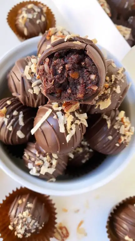 German Chocolate Cake Pops with Pecan Crunch