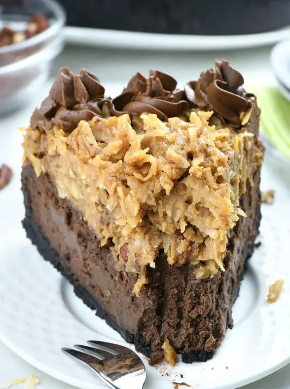 German Chocolate Cheesecake with Chocolate Ganache