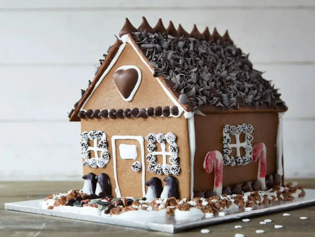 Gingerbread House with Chocolate Ganache Drip