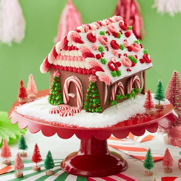 Gingerbread House with Peppermint Candy Cane Roof