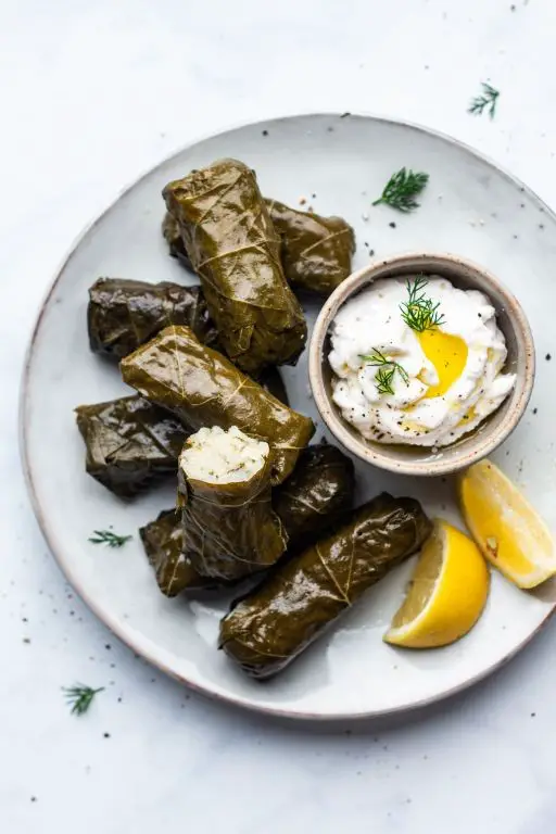 Greek Dolmades (Stuffed Grape Leaves)