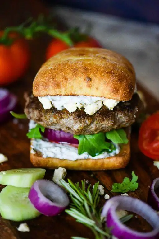Greek Lamb Burger with Tzatziki Sauce