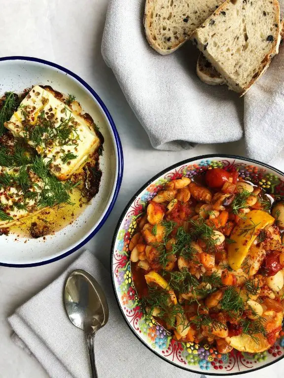 Greek-Style Baked Beans with Feta
