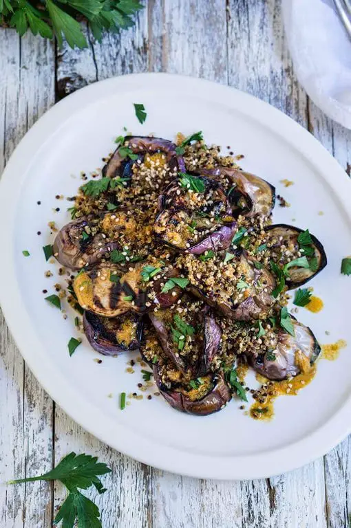 Grilled Eggplant with Umami Barbecue Sauce