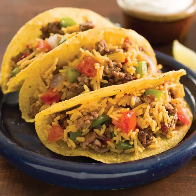 Ground Beef and Rice Tacos