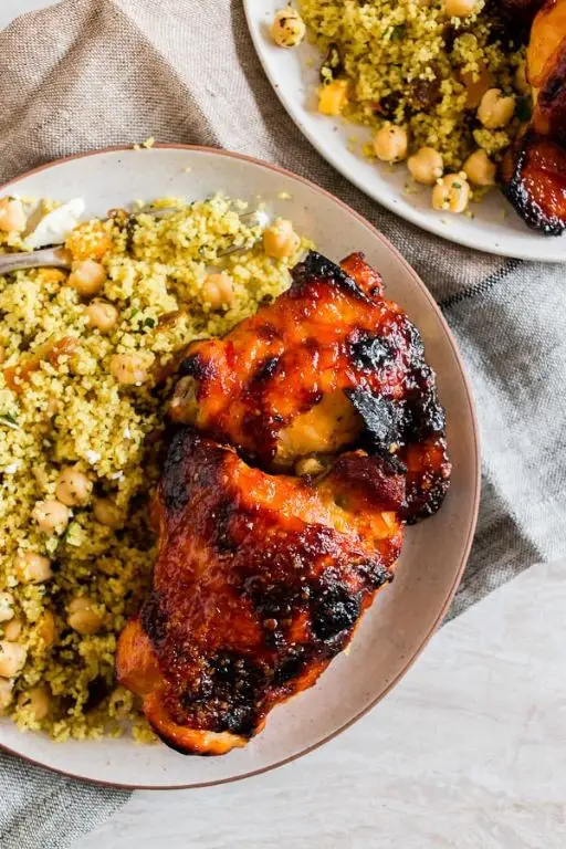 Harissa Roasted Chicken Thighs
