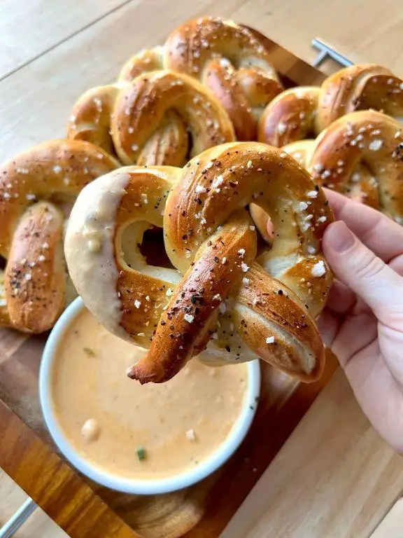 Homemade Pretzels with Cheese Dip