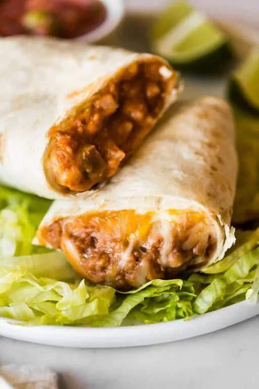 Homemade bean burritos