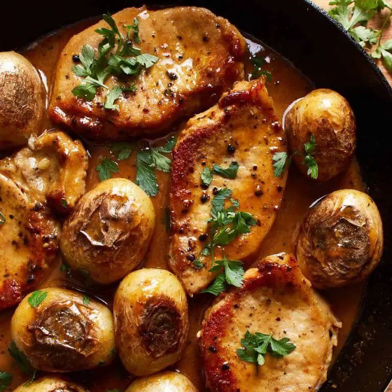 Honey Mustard Glazed Pork Chop Skillet