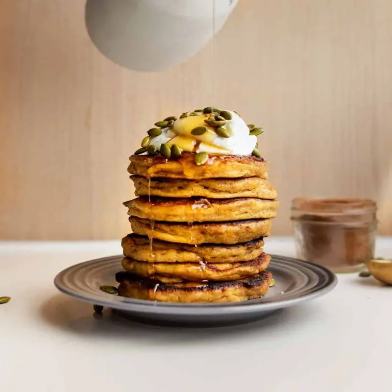 Honeynut Squash Pancakes with Maple Syrup