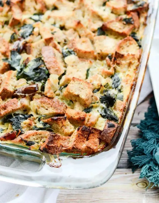 Kale and Sausage Savory Bread Pudding