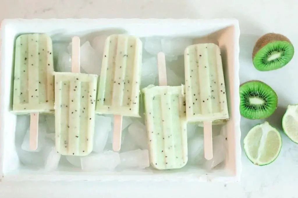 Kiwi Lime Yogurt Popsicles
