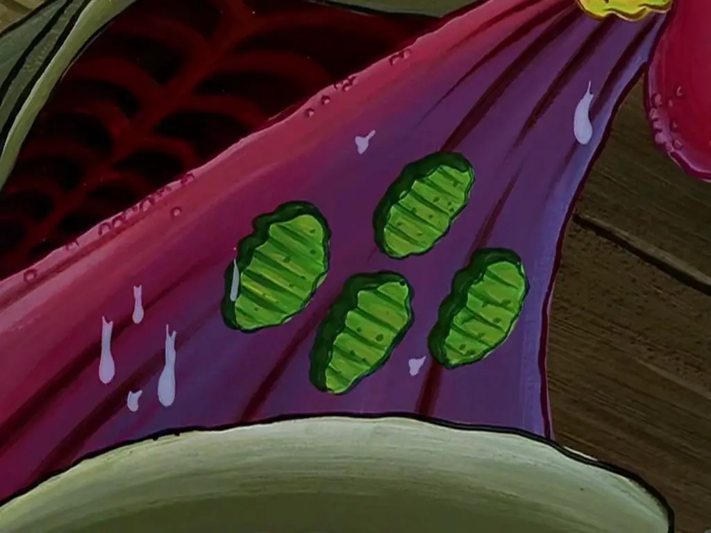 Krabby Patty with Pickled Cucumbers