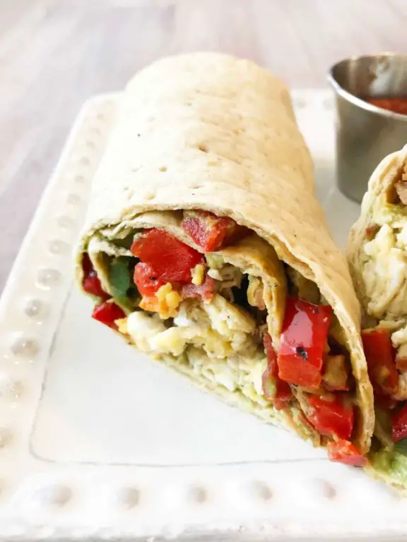 Lavash Breakfast Burrito with Eggs and Sausage