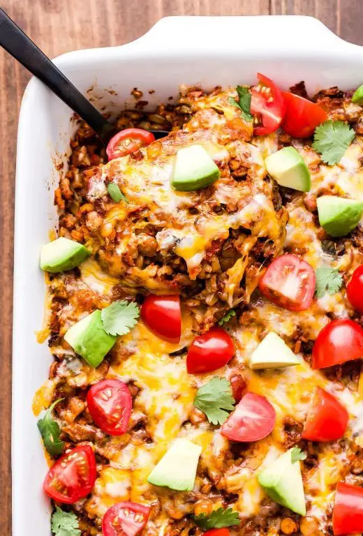 Lentil and Brown Rice Crockpot Casserole