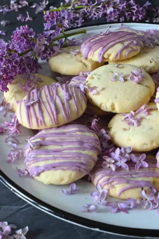 Lilac Sugar Cookies with Lavender Glaze