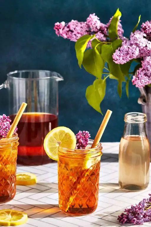 Lilac Tea with Fresh Lemon Zest