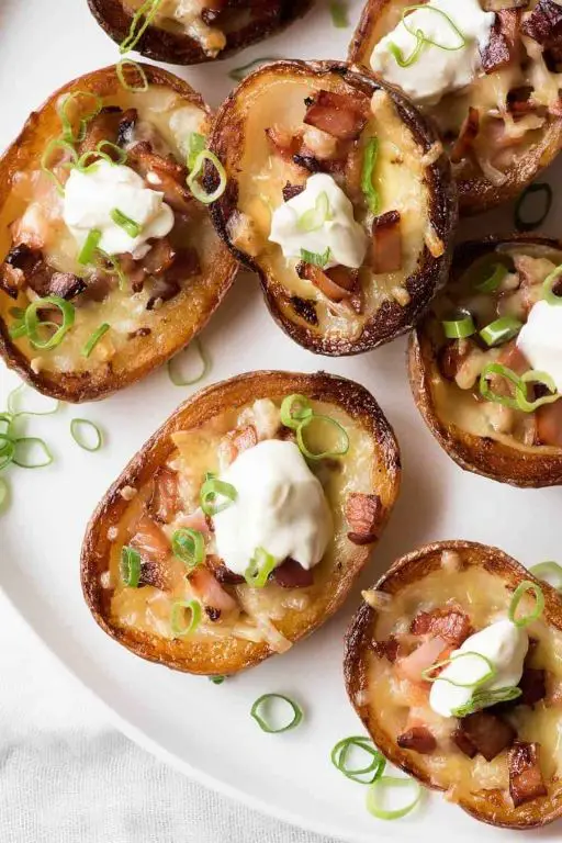 Loaded Potato Skins with Bacon and Cheddar