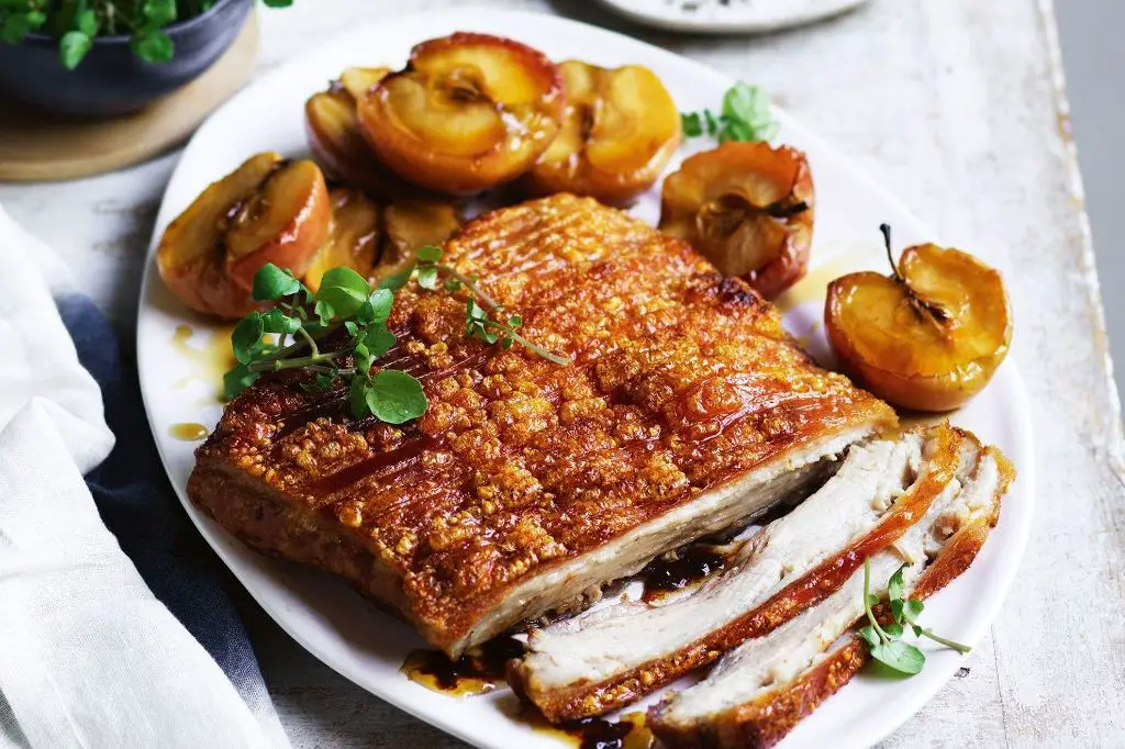 Maple-Glazed Pork Belly with Apples