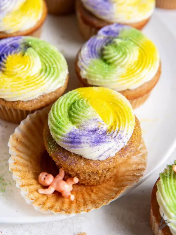 Mardi Gras Muffins with Colorful Sprinkles