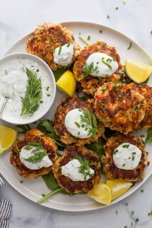 Mediterranean Fish Cakes with Dill and Yogurt Sauce