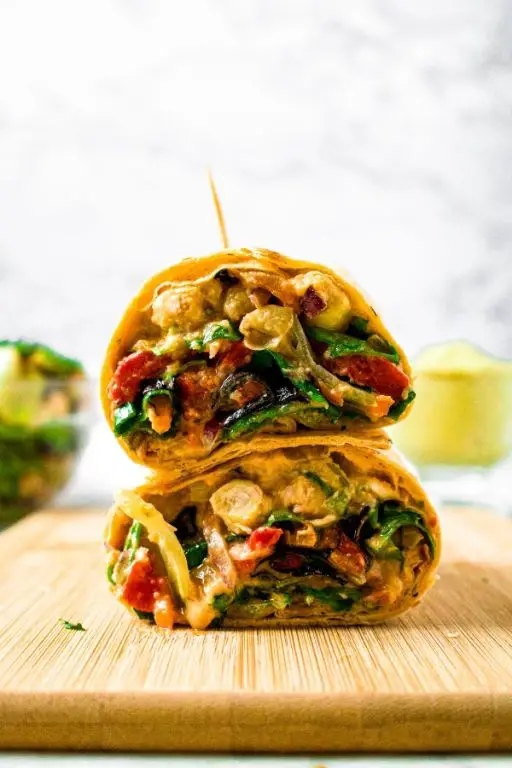 Mediterranean Hummus Tortilla Roll Ups