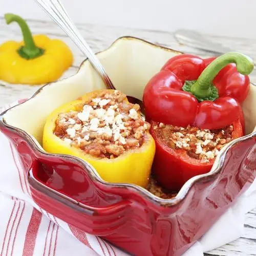 Mediterranean Lentil and Feta Stuffed Peppers