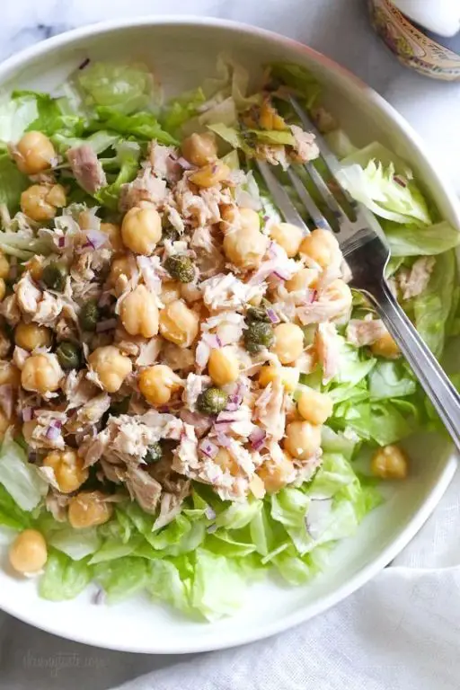 Mediterranean Tuna Salad with Chickpeas and Capers
