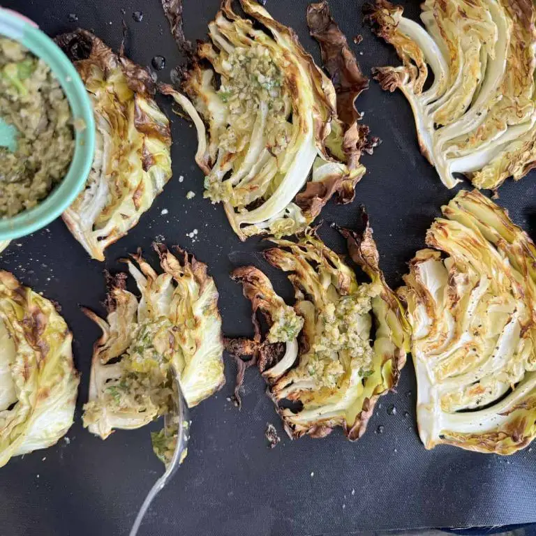 Mediterranean-Style Cabbage Wedge with Olive Tapenade