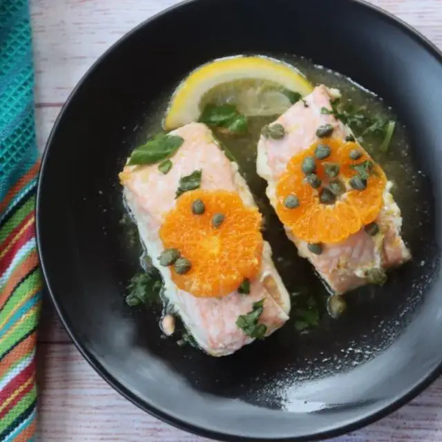Mediterranean-Style Poached Salmon with Capers