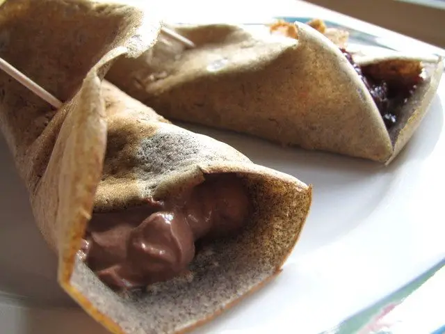 Mesquite Flour Crepes with Honey and Yogurt