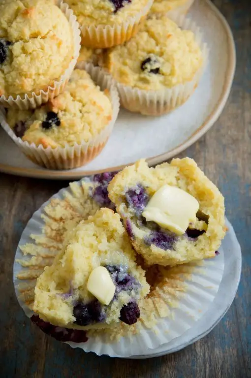 Mesquite Flour Muffins with Blueberries