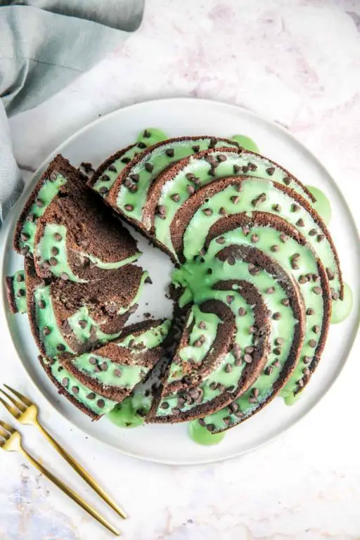 Mint Chocolate Chip Bundt Cake