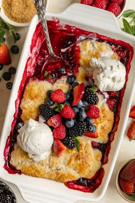 Mixed Berry Cobbler with a Flaky Crust