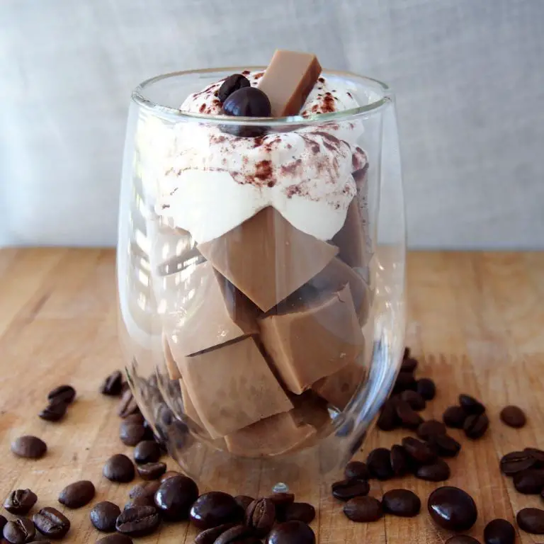 Mocha Coffee Jelly with Hazelnut Crunch