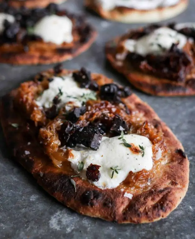 Mozzarella Ball and Caramelized Onion Flatbread