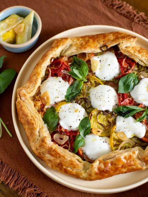 Mozzarella Ball and Cherry Tomato Tart