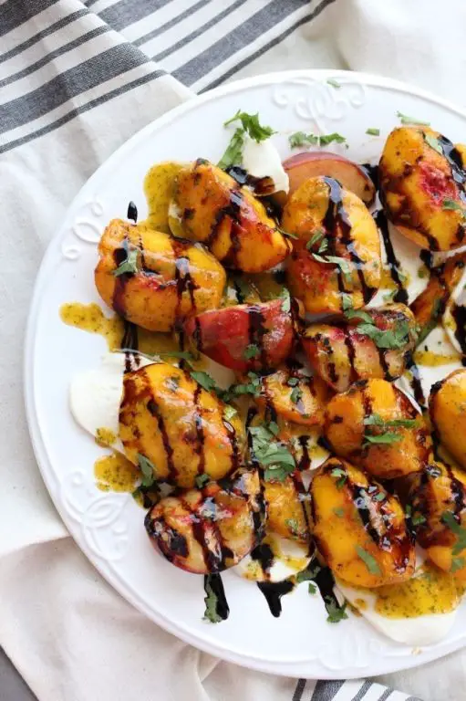 Mozzarella Ball and Grilled Peach Salad