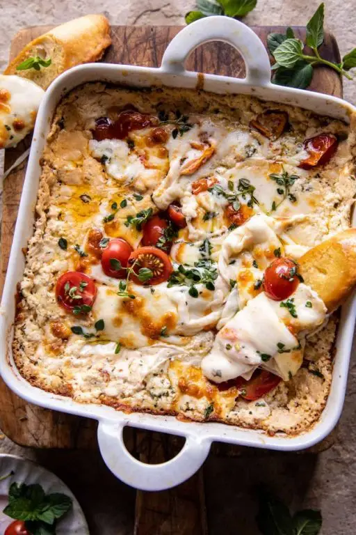 Mozzarella Ball and Roasted Garlic Dip